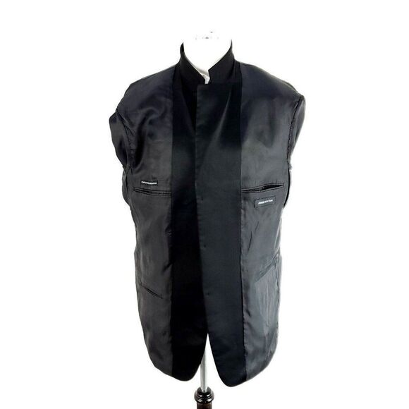 Jones New York Wool‎ 3 Felt Button Tuxedo Jacket 42L Black - Picture 10 of 12